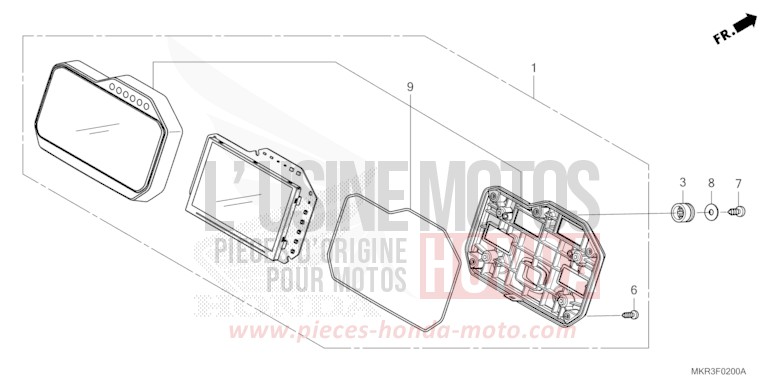 MESSGERAET von CBR1000RR "Fireblade" MAT PEARL MORION BLACK (NHC33) von 2020